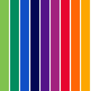 LARGE 2" 70s stripe - stripes, retro stripes, rainbow stripe, home dec stripes, 70s wallpaper,  70s curtains, 70s duvet - rainbow