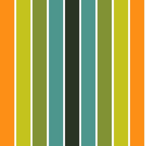 LARGE 2" 70s stripe - stripes, retro stripes, rainbow stripe, home dec stripes, 70s wallpaper,  70s curtains, 70s duvet - orange