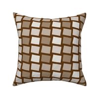 Wyoming State Shape Pattern Brown and White