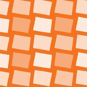 Wyoming State Shape Pattern Orange and White