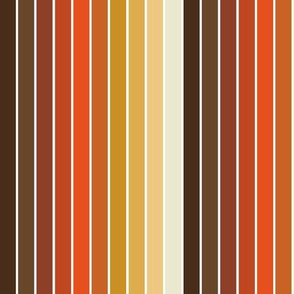 SMALL 1/2" 70s stripe fabric - retro stripes fabric, 70s fabric, retro rainbow fabric, stripes fabric - rust