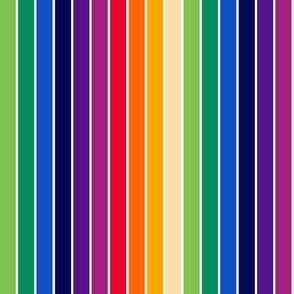 SMALL 1/2" 70s stripe fabric - retro stripes fabric, 70s fabric, retro rainbow fabric, stripes fabric - rainbow