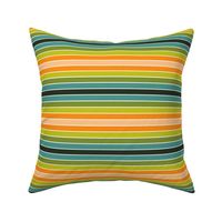 SMALL 1/2" 70s stripe fabric - retro stripes fabric, 70s fabric, retro rainbow fabric, stripes fabric - orange
