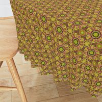 Kaleidoscopic Floral Chartreuse and Rose small scale