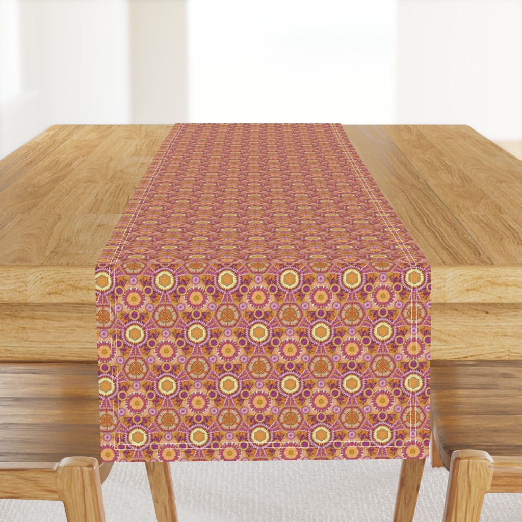 Kaleidoscopic Floral Orange and Pink small scale