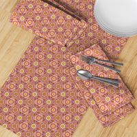 Kaleidoscopic Floral Orange and Pink small scale