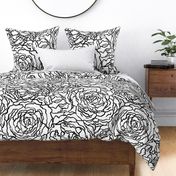 black and white painted florals | large scale