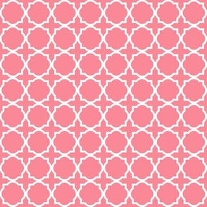 Pink Trellis Quatrefoil|Romantic Floral Coordinate|Renee Davis