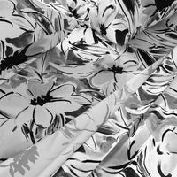 Large Scale Painterly floral in black and white