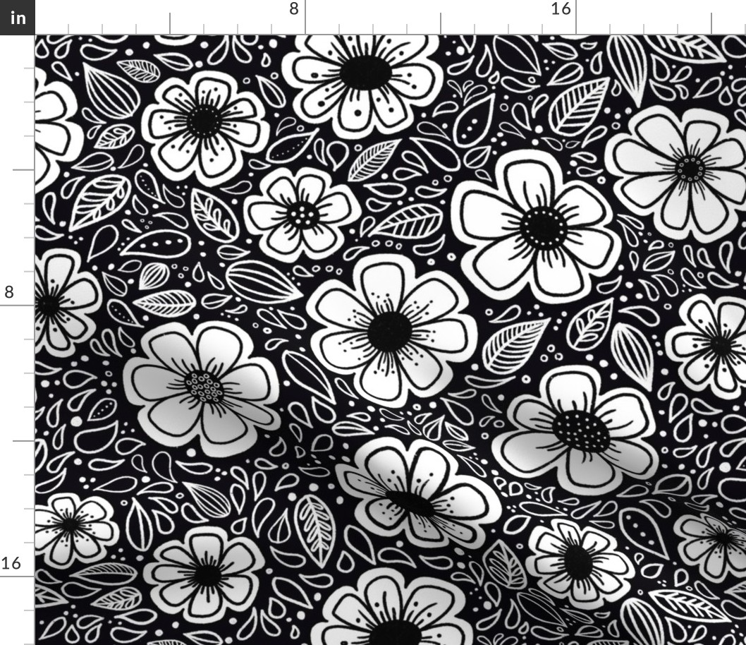 Happy Painterly Flowers Fabric | Spoonflower