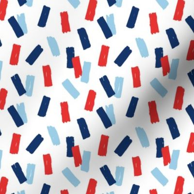 Navy red abstract minimal confetti strokes USA american national holiday 4th of july party