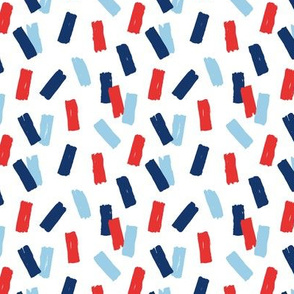 Navy red abstract minimal confetti strokes USA american national holiday 4th of july party
