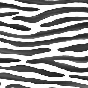 ★ ZEBRA OR TIGER? ★ Painterly Black and White - Large scale / Collection : Wild Stripes – Punk Rock Animal Prints 2