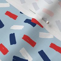 Navy red abstract minimal confetti strokes USA american national holiday 4th of july party blue