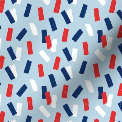 Navy red abstract minimal confetti strokes USA american national holiday 4th of july party blue