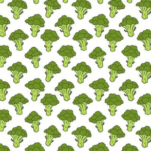 Happy Little Broccoli Trees on White - Small