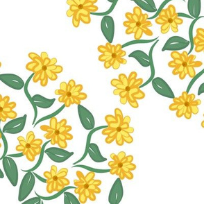 Yellow Flower Wreath on White