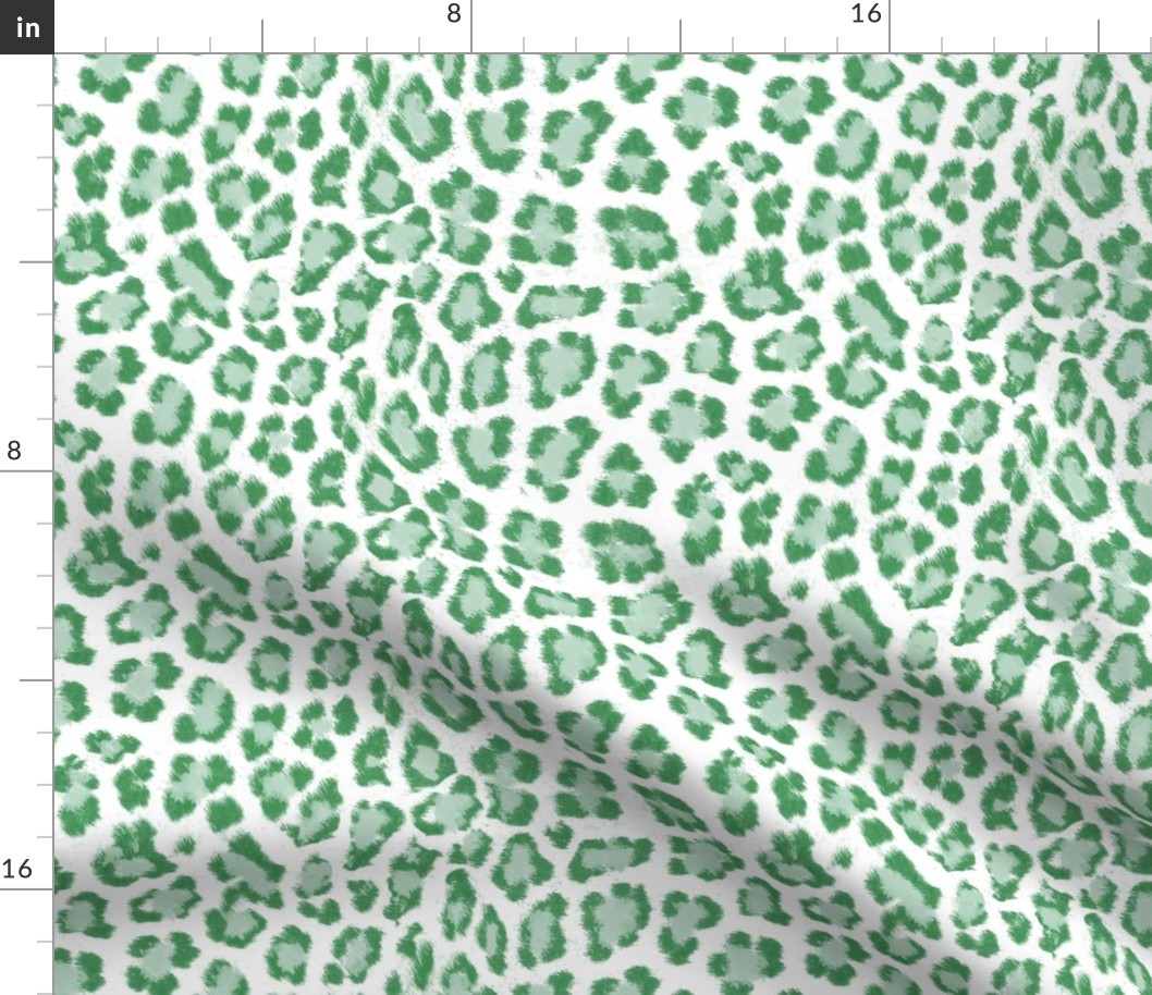 Green leopard print green cheetah Fabric