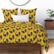 Rooster on Mustard Yellow - large scale