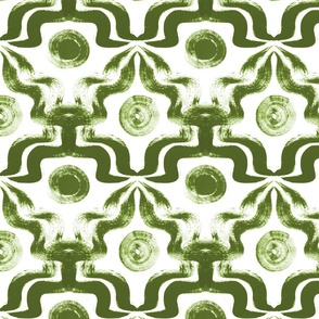 Painterly Geometric Design1 Pine Green