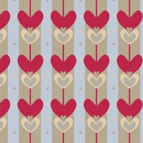 valentine print in viva magenta and neutrals by rysunki_malunki