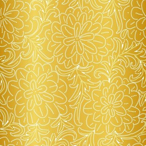 lacy flowers on golden yellow by rysunki_malunki