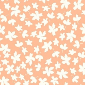 white flowers on peach fuzz by rysunki_malunki