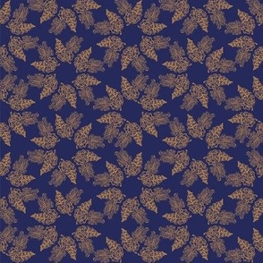 ornamental leaves on navy blue by rysunki_malunki