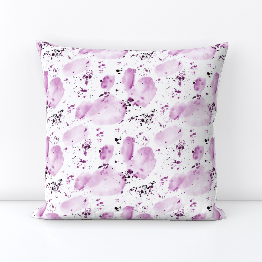 Plum watercolor shapes and splatters ★ painted abstract tonal purple design for modern home decor, bedding, nursery