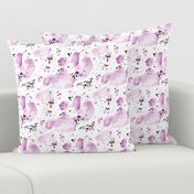 Plum watercolor shapes and splatters ★ painted abstract tonal purple design for modern home decor, bedding, nursery