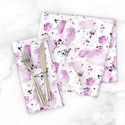 Plum watercolor shapes and splatters ★ painted abstract tonal purple design for modern home decor, bedding, nursery