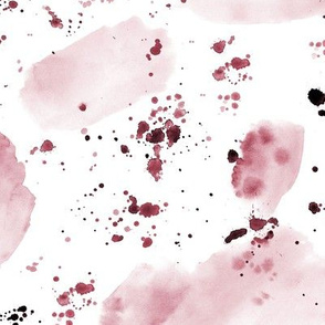 Burgundy watercolor shapes and splatters ★ painted brush stroke elements for modern home decor, bedding, nursery