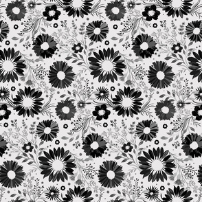 Painterly Sunflowers Grey Small