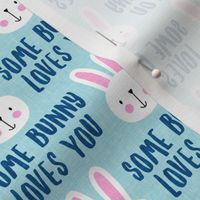 some bunny loves you - cute bunnies on light blue - LAD20
