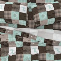 So deerly loved patchwork - mint/brown - rotated