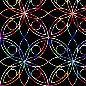 Art Deco Rainbow Pattern // Black