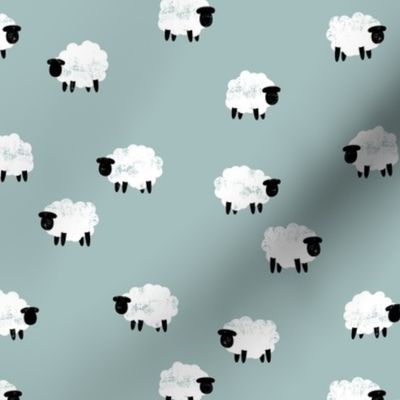 (small scale) sheep - lamb spring - dusty blue - LAD20