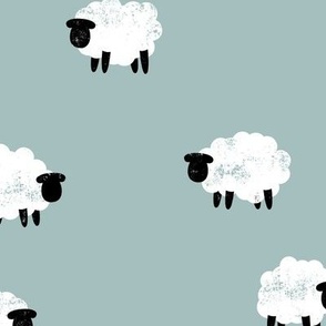 sheep - lamb spring - dusty blue - LAD20