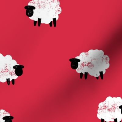 sheep - lamb spring - red - LAD20
