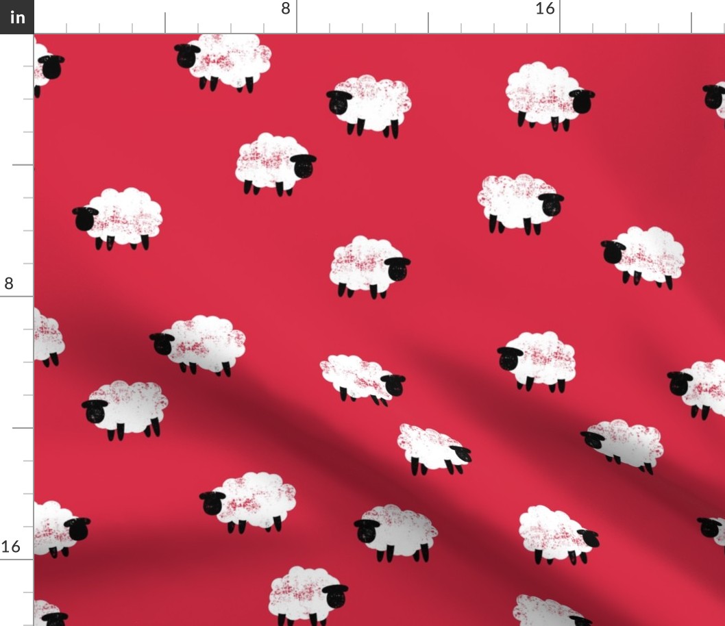 sheep - lamb spring - red - LAD20