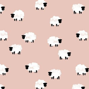 (small scale) sheep - lamb spring - dusty rose - LAD20