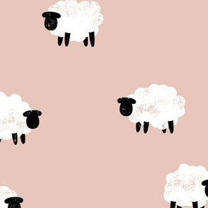 sheep - lamb spring - dusty rose - LAD20