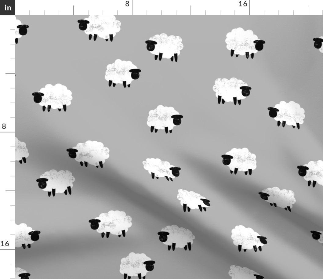 sheep - lamb spring - grey - LAD20