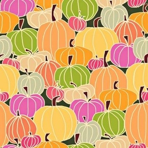 Pumpkins in vintage colors