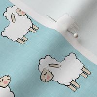 Lambs - cute lambs - sheep - pale blue - spring easter - C20BS