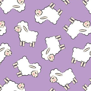 Lambs - cute lambs - sheep - purple toss - spring easter - C20BS