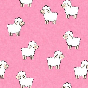 Lambs - cute lambs - sheep -  pink - spring easter - C20BS
