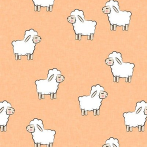 Lambs - cute lambs - sheep - peach - spring easter - C20BS