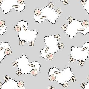 Lambs - cute lambs - sheep - grey toss - spring easter - C20BS