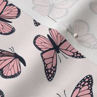 (small scale) Monarch butterflies -  pink on pink - LAD20